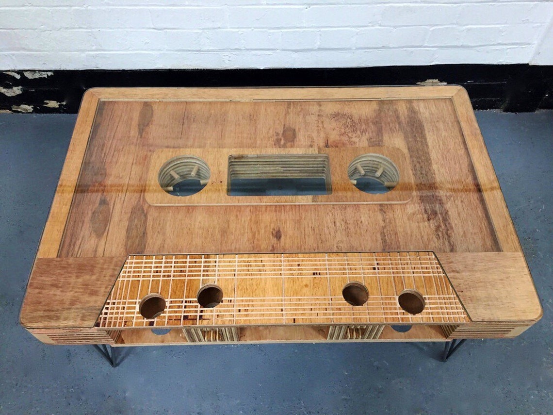 Wooden Cassette Tape Coffee Tablemixtape Coffee Table Etsy