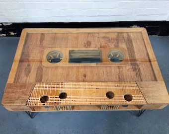 Wooden Cassette Tape Coffee Table,Mixtape Coffee Table