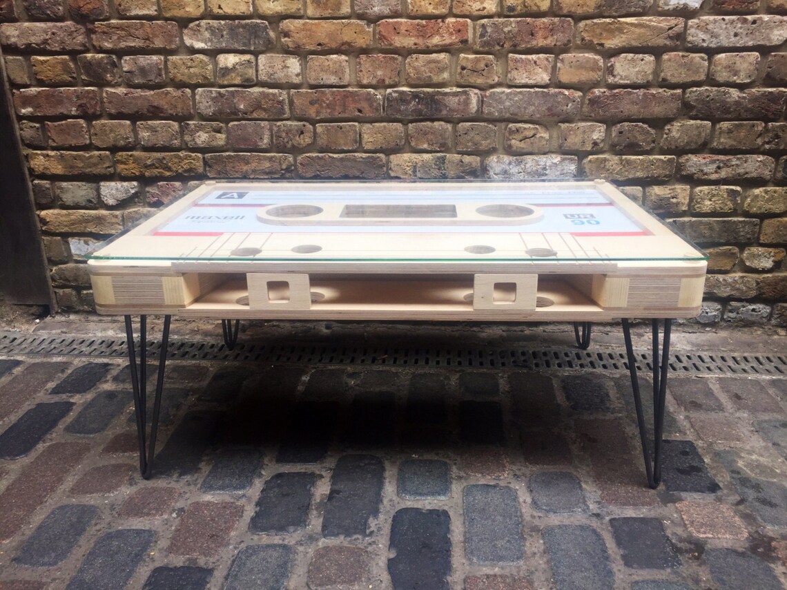 Wooden Cassette Tape Coffee Tablemixtape Coffee Table Etsy