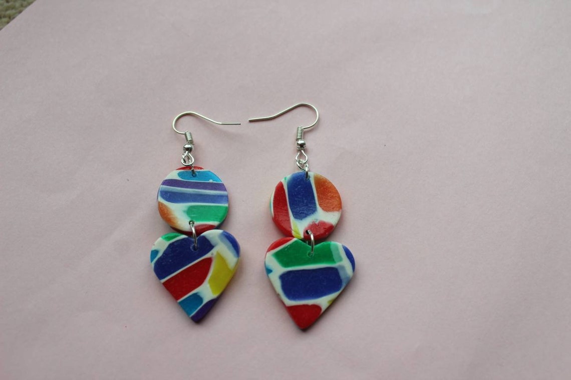 Stained Glass effect earrings Etsy