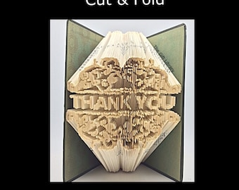Book Folding PATTERN~Cut & Fold ~  Thankyou border