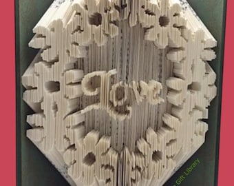 Patrón para doblar libros de flores LoveBook - Corta y dobla