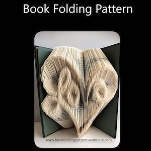 Folded Book Art Pattern ~ Love heart  pattern to create your own folded book art -book folding pattern