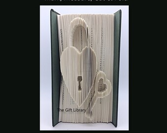 Book Folding PATTERN~Cut & Fold ~  Key and Padlock - Valentines