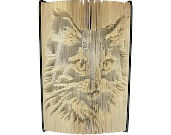 Patrón para doblar un libro con diseño de gato Maine Coon - Corta y dobla