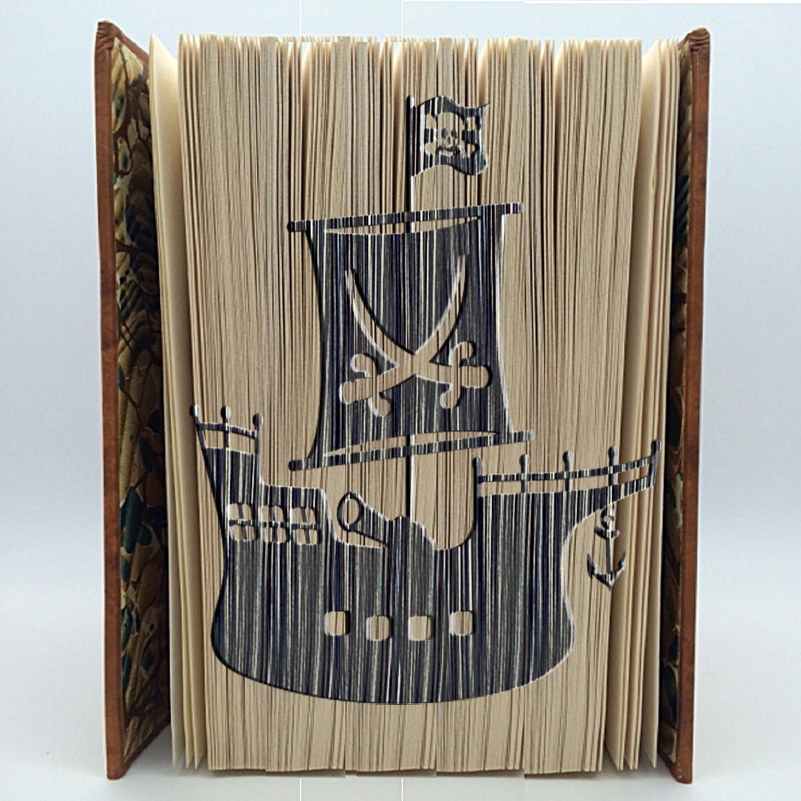 Cut &amp; Fold Book Folding PATTERN Pirate Ship | Etsy