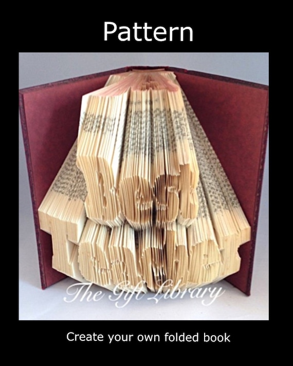 Folded Book Art Pattern -Best Teacher Pattern to create your own folded book art-Book Folding pattern,