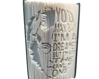 Patrón para doblar el libro de retratos de John Lennon - Cortar y doblar