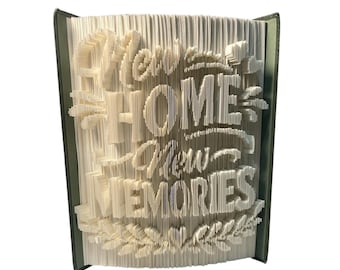 Patrón para doblar libros de recuerdos del nuevo hogar: recorta y dobla.