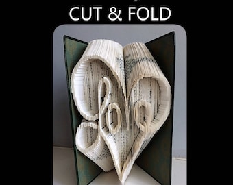 Patrón de libro plegado Loveheart: Cortar y doblar (patrón PDF)