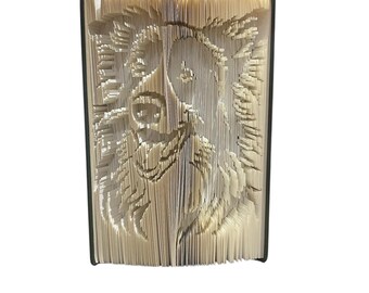 Patrón para doblar un libro con un perro pastor Collie - Recorta y dobla