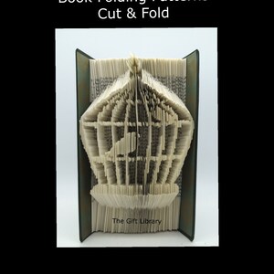 Book Folding PATTERN~Cut & Fold ~  Bird cage, Shabby Chic, Mothers day, Mom, Mum,Doves, Wedding
