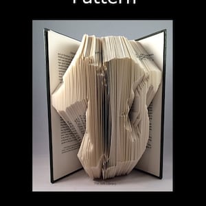 Folded Book Art Pattern -Dragon  Pattern to create your own folded book art-Book Folding pattern,