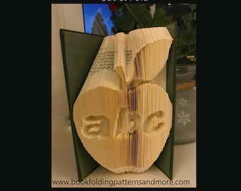 PATRÓN para doblar libros ~ Cortar y doblar ~ Manzana ABC, regalo para maestros, fin de trimestre