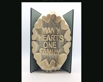 PATRÓN de plegado de libros ~ Cortar y doblar ~ Muchos corazones, una familia
