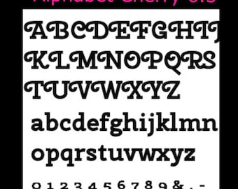 FOLDED BOOK ART - Alphabet in Cherry Font  Upper & lower case, Numbers