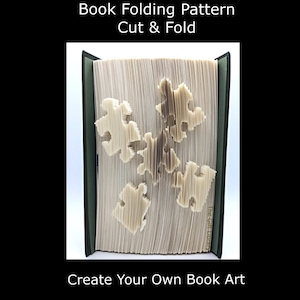 Book Folding PATTERN~Cut & Fold ~  Autism Awareness Puzzle Piece 5