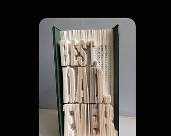 Cut & Fold Book Folding PATTERN~ Dad, Fathers day, Best Dad Ever,  Mark, measure cut and fold