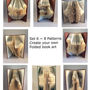 8 Patterns for Book folding patterns, book art,  to create your folded books