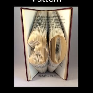 5 Folded Book Art Pattern -30,40,50,60, 70  Birthday Patterns to create your own folded book art-Book Folding pattern, family, Baby