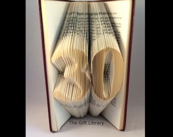 Folded Book Art Pattern: Birthday Numbers 30-70 (Digital Download)
