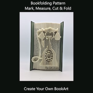 Cut & Fold Book Folding PATTERN~ Telephone  2, measure cut and fold