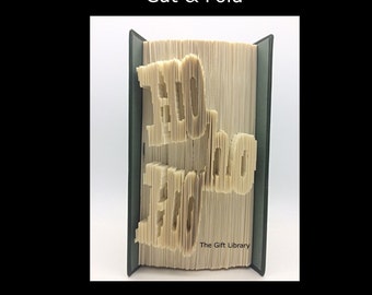 Book Folding PATTERN~Cut & Fold ~  Christmas Ho Ho Ho