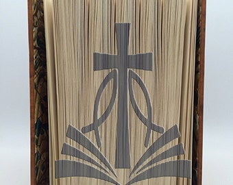 Christian Cross Book Folding Pattern: Bible Fish Design (PDF Pattern)