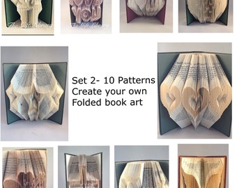 10 Patterns for Book folding patterns, book art,  to create your folded books