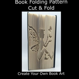 Folded Book Art Pattern - Fairy Elf Pattern to create your own folded book art-Book Folding pattern, Mark measure cut and fold