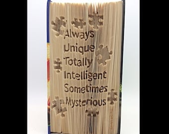 PATRÓN de plegado de libros ~ Cortar y doblar ~ Concientización sobre el autismo