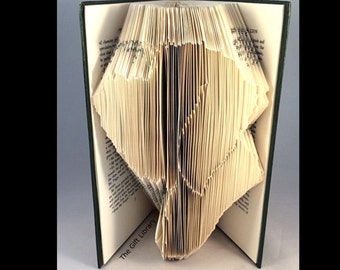 Patrón de libro plegado con cabeza de perro (descarga digital)