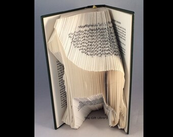 Folded Book Art Pattern -Doberman dog Pattern to create your own folded book art-Book Folding pattern,