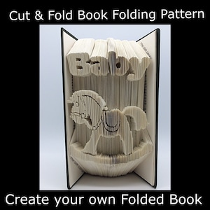 Book Folding PATTERN~Cut & Fold ~  Baby Rocking Horse
