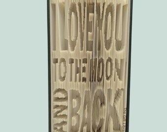 Te quiero hasta la luna y de vuelta. Patrón para doblar libros: cortar y doblar.