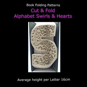 Folded Book Art Pattern - Mark measure cut and fold, Initial Alphabet Large Letters