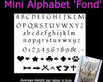 FOLDED BOOK ART - Short Mini Alphabet in Fond Font  Upper & lower case,  extras included
