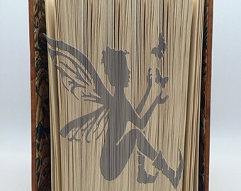 Folded Book Art Pattern -Fairy  Elf Pattern to create your own folded book art-Book Folding pattern, Mark measure cut and fold