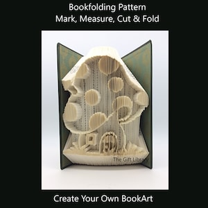 Cut & Fold Book Folding PATTERN~ Fairy Toadstool 2, measure cut and fold