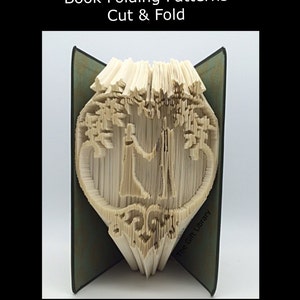 Cut & Fold Book Folding PATTERN~  Wedding Couple in Heart, Shabby Chic, ,Birds, Wedding