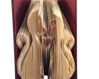 Patrón de arte para doblar libros con gatos (descarga digital)