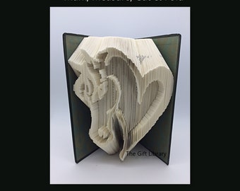 Cut & Fold Book Folding PATTERN~ Horse head heart