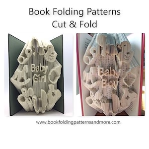 PATRÓN de plegado de libros para cortar y doblar ~ Juego de 2 patrones para guardería de niñas y niños, marcar, medir, cortar y doblar
