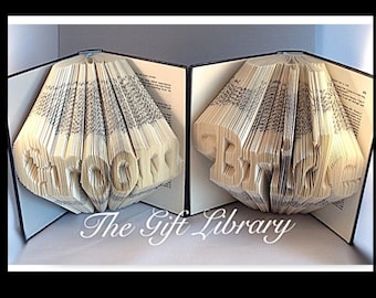 Folded Book Art Pattern -  2 Bride & Groom Wedding Patterns to create your own folded book art-Book Folding pattern, family