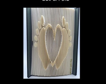 Baby Feet Heart Book Folding Pattern: Cut & Fold (PDF Pattern)