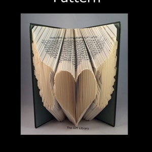 Folded Book Art Pattern -Angel heart  Patterns to create your own folded book art-Book Folding pattern,