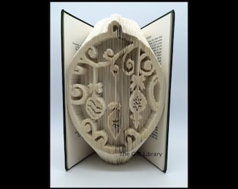 Book Folding PATTERN~Cut & Fold ~  Christmas Bauble, Shabby Chic,