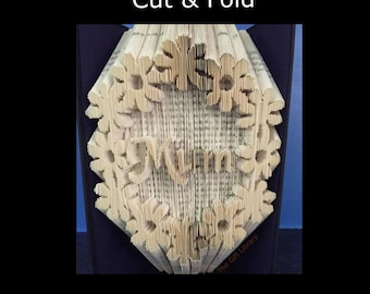 Book Folding PATTERN~Cut & Fold ~  Mum in Flowers