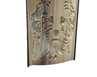 Patrón para doblar un libro con diseño de perro Bichón Frisé - Corta y dobla