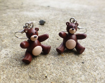 Ours en peluche - Boucles d'oreilles